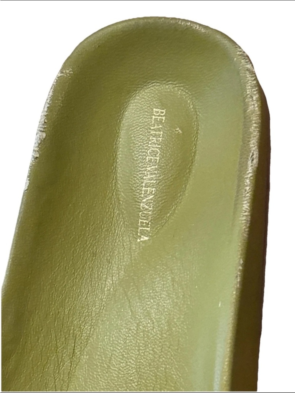 Beatrice Valenzuela Sandalia Monocolor Slide Sandals Green Leather - 5 - Picture 6 of 8